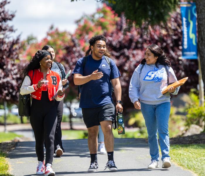 Students walking and talking