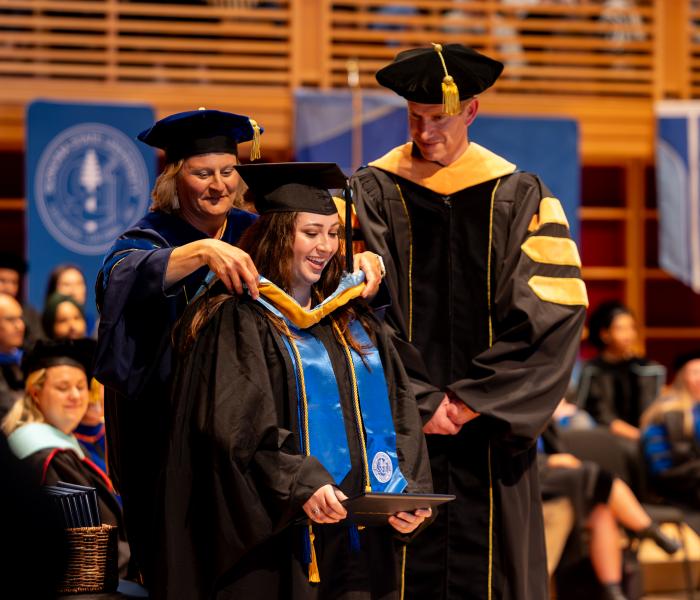 Masters candidate receiving hood